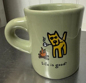 Life is Good Green Diner Mug Campfire Rocket Dog - Picture 1 of 2