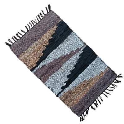 Alfombra de cuero ignífuga con patrón geométrico 20x32 pulgadas (50x80 cm) - Alfombra resistente al calor Foto 1 de 4