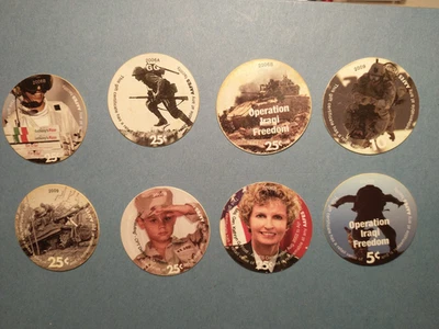 Lot of 8 MPC Pogs, Military Payment Certificate AAFES cents middle east 381 O - Image 1 of 2