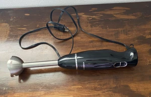 OVENTE Immersion Blender Black Stainless Steel Blades 300-Watt Multipurpose Hand - Picture 1 of 9