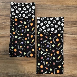 2 Std/Königin Kissenbezüge Halloween Süßigkeiten Skelett Handarbeit Baumwolle 29" x 19" - Bild 1 von 7