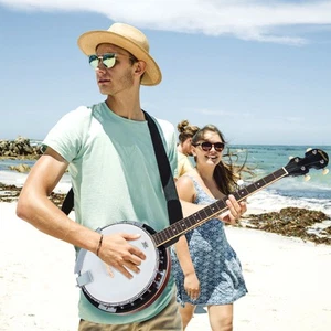 5-string Banjo Beginner Banjo Kit w/ Digital Tuner & Spare Strings-Black - Picture 1 of 9