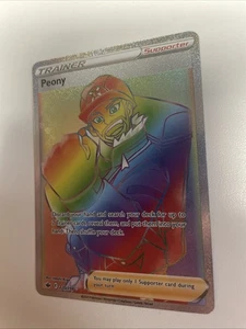 Pokemon Peony 220/198 Chilling Reign Rainbow Secret Rare Holo NM Free Shipping - Picture 1 of 2