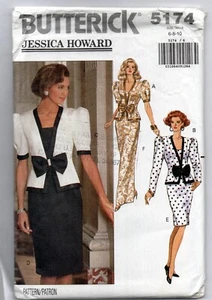 BUTTERICK 5174 DESIGNER JESSICA HOWARD SEWING PATTERN TOP, SKIRT SZ S 6 8 10 - Picture 1 of 3