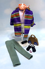 Ken Doll Clothes: United Colors of Benneton Jacket & Scarf + Accessories