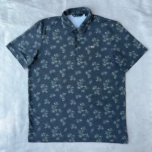 Camicia Travis Mathew uomo extra large verde navy floreale stampa all over Perù piqué - Foto 1 di 10