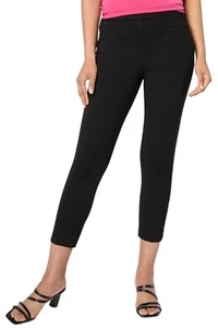 Susan Graver Status Stretch Ponte Knit Crop Pants Black - Picture 1 of 1