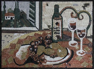 Table Abstract Heart Kitchen Backsplash Design Marble Mosaic - Picture 1 of 1