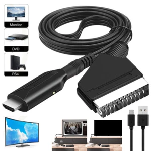 Portable Scart To HDMI Converter with Cable Video Audio Adapter For HD TV PR - Picture 1 of 10