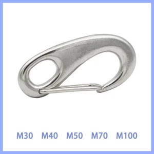 Marine 304 Stainless Steel Egg Shape Spring Snap Hook Clip QuickLink Carabiner - Picture 1 of 5