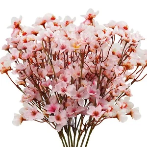 8Pcs Artificial Cherry Blossom Flowers Silk Cherry Blossom Branches Fake Plum... - Picture 1 of 8