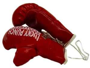 Mini Boxhandschuhe Mini Deko f.Autospiegel Rot Lucky Punch Box Handschuhe - Bild 1 von 6