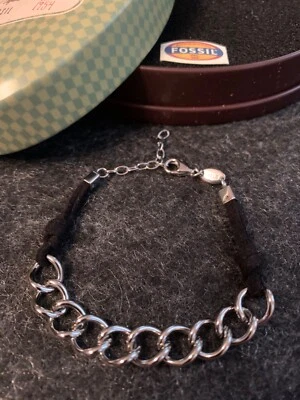 Fossil Charms Armband Armschmuck für Anhänger aus Leder & Stainless Steel - Bild 1 von 4