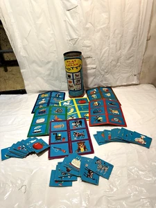 Vtg PLAY & LEARN LOTTO Game 50's Harett-Gilmar Complete w Canister Paper Label - Picture 1 of 10