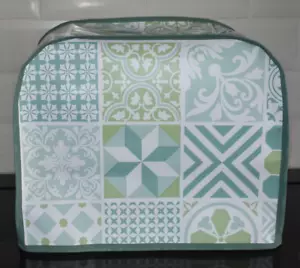 Kenwood CHEF Food Mixer Cover Madrid design vinyl fabric sage green trim - Picture 1 of 2