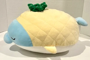 Daiso DELFINO ANANAS BALENA 16" cuscino peluche giallo blu peluche - Foto 1 di 8