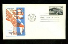 US Postal History Canal Zone #157 FDC Smith Thatcher Ferry Bridge 1962 Balboa CZ