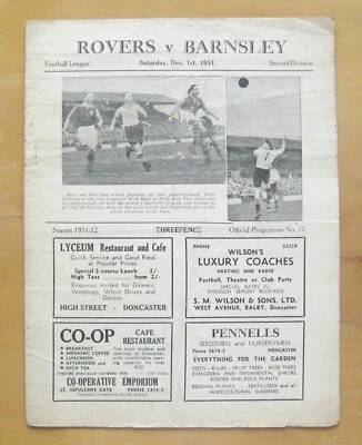 DONCASTER ROVERS v BARNSLEY 1951/1952 *Fair/Good Condition Football Programme* - Image 1 of 2