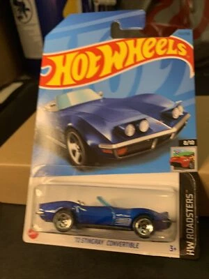 Hot Wheels - '72 Corvette Stingray Convertible Blue Roadsters #8/10 HW #132/250  - Image 1 of 4