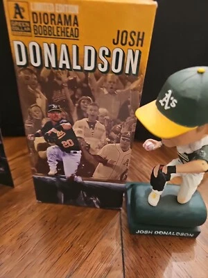 Josh Donaldson Tarp Catch Diorama Bobblehead Oakland A's Athletics 2014 SGA - Image 1 of 4