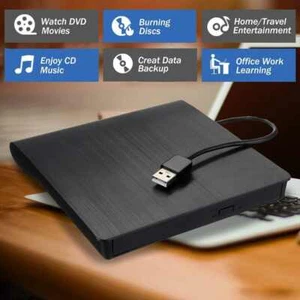 External CD DVD Optical Drive USB 3.0/2.0 CD Writer ROM Rewriter Burner Reader - Picture 1 of 15