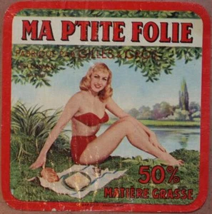 ETICHETTA FORMAGGIO FRANCESE MA PTITE FOLIE FROMAGE FRENCH CHEESE BIKINI PICNIC - Foto 1 di 1