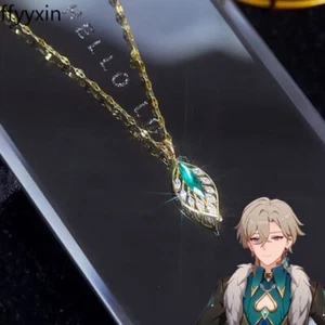 Honkai Star Rail Aventurine Cosplay Necklace Gold Chain Alloy Pendant Jewelry - Picture 1 of 6