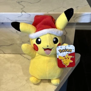 Pokemon Pikachu Holiday Seasonal Plush, 8-Inch Pokemon Plush Toy With Santa Hat  - Picture 1 of 2