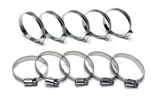 HPS Stainless Steel Embossed Hose Clamps SAE 28 10pc 1-1/4" - 2-1/4" (32mm-57mm) - Picture 1 of 3
