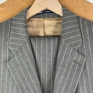 Ralph by Ralph Lauren Suit Mens 44L Gray Chalkline 3 Button Flannel Pants 36x32 - Picture 1 of 24