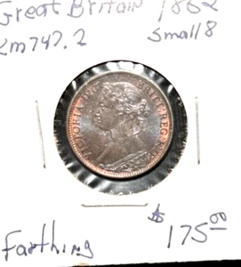 Great Britain 1862 small 8 farthing KM 747.2 AU/ Unc - Picture 1 of 2
