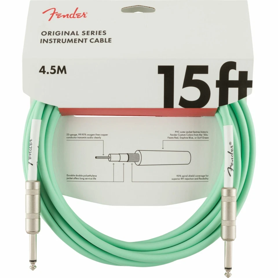 Fender Original Series Instrument Cable 15 Feet Surf Green
