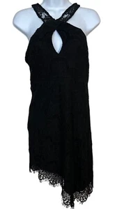 Intimately Free People Black Lace Soiree Dress Asymmetrical Small Evening Whimsy - Picture 1 of 12