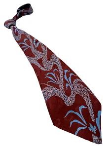 Vintage 1940s Tie Men's Neck Ties Swing Neckties 1930s BROWN Wide SILK 55X4" - Picture 1 of 8