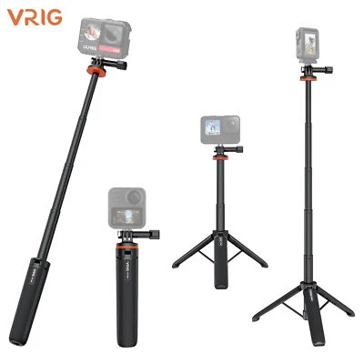 VRIG Portable Selfie Stick Handheld Tripod Stand for GoPro 12 11 10 9 8 Insta360 - Image 1 of 4