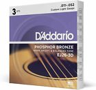 3 sets DAddario EJ26-3D Phosphor Bronze 11-52 Acoustic Ej26 Guitar Strings