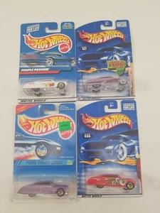 Hot Wheels Purple Passion lote de 4 1995 #292 2001 #080 2000 #200 2002 #107 nuevo en paquete - Imagen 1 de 12