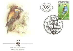 Bee Eater Bird Stamp Austria Cachet 1998 WWF FDC Cover - Picture 1 of 2
