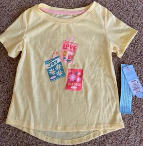 Cat & Jack Girls' Flower Seed Shirt Extra Small XS (4-5) Yellow - Picture 1 of 2