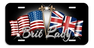 USA British Unity Flags Auto License Plate Personalize Gifts Many Colors Britain - Picture 1 of 6
