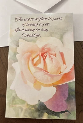 STOCKWELL GREETING CARDS Sympathy Loss Of A Pet Dog Cat Animal Friend 5”x7.75" Stockwell Greeting Card