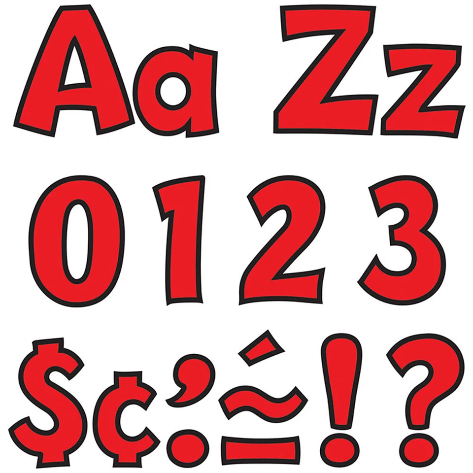Paquete combinado rojo de 4 pulgadas juguetón mayúsculas/minúsculas (EN/SP) letras listas tendencia en Foto 1 de 1