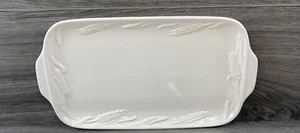 PFALTZGRAFF RETIRED CERAMIC PLATTER BREAD PLATE WHITE WHEAT THEME - Picture 1 of 5