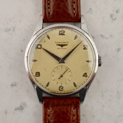 Reloj Calatrava C.1956 Vintage Longines oversize ref.7035-3 cal.12.68z en acero Foto 1 de 4