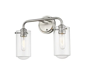 Z-Lite 471-2V Delaney 2 Light 15"W Bathroom Vanity Light - Nickel - Picture 1 of 11