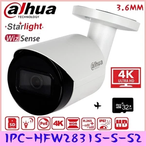 Dahua IPC-HFW2831S-S-S2 8MP 4K Starlight/WDR IP/Network/PoE Bullet Camera 3.6mm - Picture 1 of 27