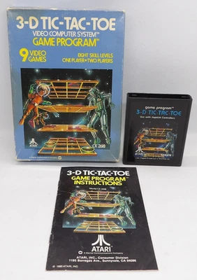3-D Tic-Tac-Toe - Atari 2600, 1980 CIB Complete w/ Manual Tested Working - Image 1 of 4