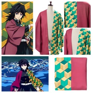 Demon Slayer: Kimetsu no Yaiba Tomioka Giyuu Cosplay Costume Kimono Coat Uniform - Picture 1 of 12