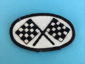 Parche bordado vintage con banderas a doble cuadros para carreras de automóviles ovalado para coser Nuevo de Lote Antiguo - Imagen 1 de 2