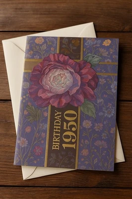 1950 Happy Birthday Card (75th Birthday Card ) - Image 1 of 2